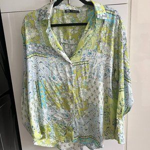 Zara Paisley Print Top (Size L)